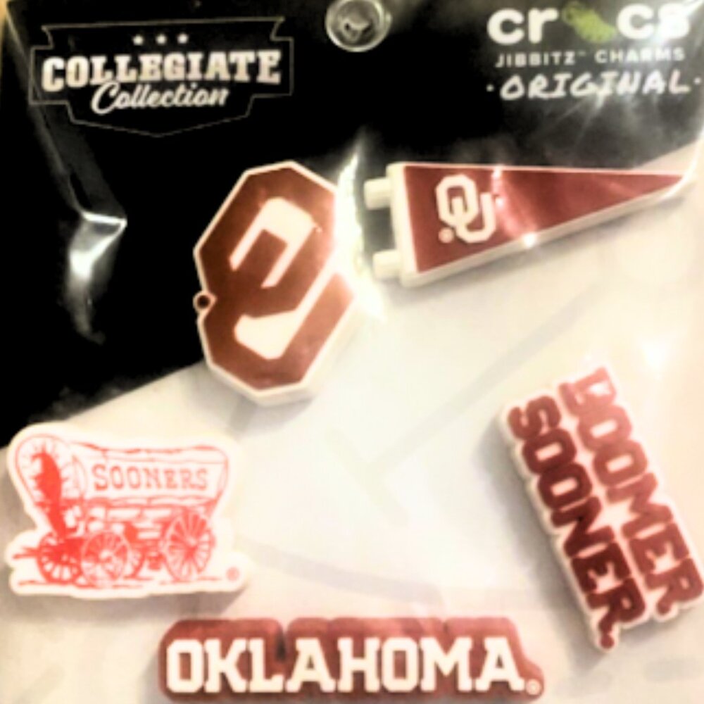 Jibbitz Crocs Charms Oklahoma University Boomer Sooner College Sports